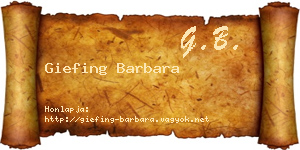 Giefing Barbara névjegykártya